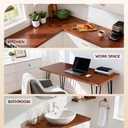 25"×24" Butcher Block Countertop, Walnut Stained Hevea Solid Wood Table Top