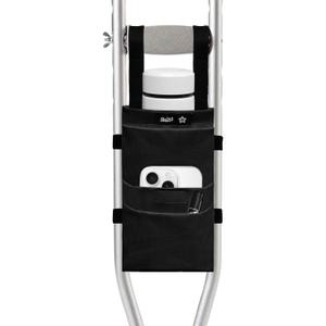 SPRING SEAON Crutch Bag Water-Resistant Pouch Lightweight Accessory Storage Carry Kit Cup and Bottle Pocket Holder Crutches Accessories for Kids, Men, Women Black