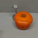 Cordless Mushroom Lamp, Rechargeable Glass Table Lamp, Touch Dimming-Orange