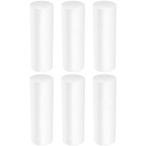 ABOOFAN Foam Cylinders for Crafts 6 Pcs White Foam Cylinders Shape Craft Foam Sticks Modeling DIY Crafts Polystyrene Cylinder Painting Cylinders Christmas Ornament 12.5cm*3.5cm