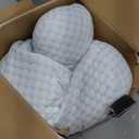 Mermaid Body Pillows for Adults, Cooling Long Pillow for Bed, One Piece Full Body Pillow, Big Memory Foam Firm Body Pillow for Side Sleepe, Soft Hugging Bodypillow for Pregnancy (Light Blue & White)