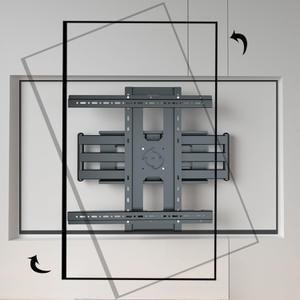 Vertical Screen TV Wall Mount Portrait Swivel Tilt Rotate Arm Fits Most 55-95 inch LED LCD Flat Curved Screen Bracket, HP-DY5595XZ