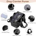 Dog Purse Carrier for Small Dogs, Cats, and Puppies Soft-Sided Travel Pet Tote Bag with 4 Large Pockets, Foldable, Lightweight, Fits Pets up to 15 lbs, for Travel, Outings (Black)