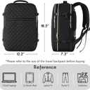 MOMUVO Large Travel Backpack Women, Flight Approved Carry On Backpack, Water Resistant Anti-Theft Casual Daypack School Bag Fit 17 Inch Laptop with USB Charging Port, Black