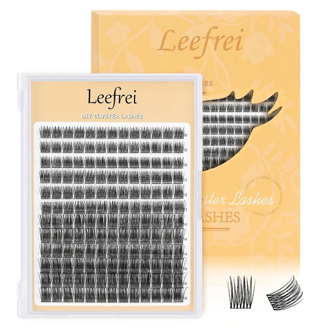 2 x Eyelash Cluster 10-18mm Wispy Eyelash Clusters D Curl DIY Lash Extension Natural Lash Clusters Individual Lashes (LF05 Lashes Only)