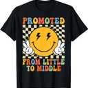 Promoted to Middle Brother Sister Toddler Baby Announcement T-Shirt, S