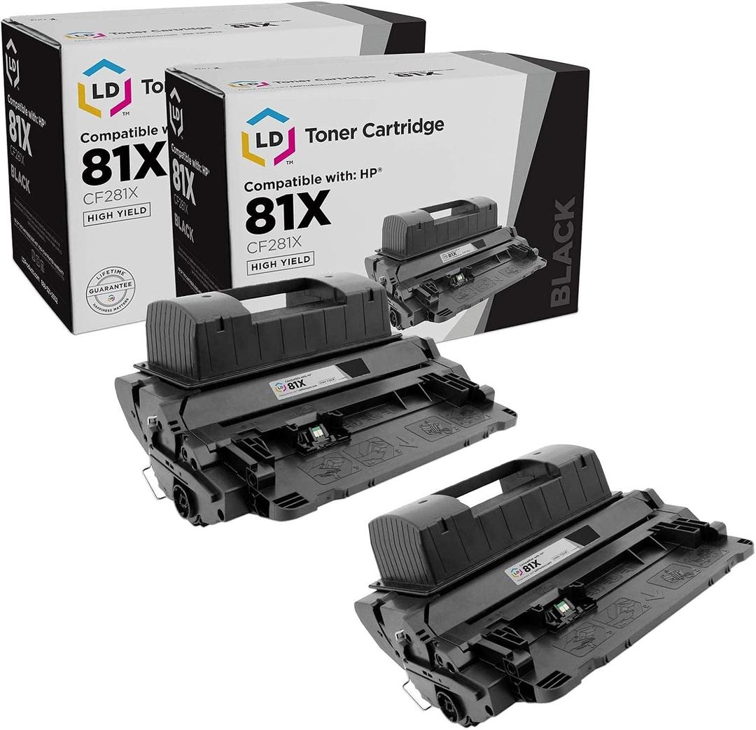 LD Products Compatible Toner Cartridge Replacement for 81X CF281X High Yield LaserJet Enterprise Flow MFP M630z M604dn M604n M605dh M605dn M605n M605x M606dn M606 M630dn M630f M630h (Black, 2-Pack)