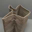 OIAHOMY Cotton Rope Basket, Rectangle Woven Nursery Blanket Basket, Toy Storage Basket with Handle, Baskets for Organizing, 18x14x12, Brown variegated