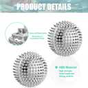 Massage Ball, Magnetic Balls, Hand Spiky Massage Ball Silver Ball 1 Pair, Hand Acupuncture Ball Massage for Adult and Kid, Hand Exercise Squeeze Balls for Pain Pressure and Stress Relief