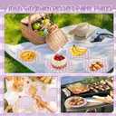 48Pcs 7 Inches Gingham Party Supplies Purple Paper Plates Disposable Plaid Decorative Dinner Dessert Serving Plates for Baby Shower Wedding Birthday Party
