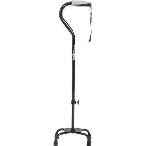 Hugo 731-850 Adjustable Quad Walking Cane, Black, Adjustable Height
