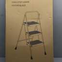 HBTower Step Ladder, Folding Step Stool with Wide Anti-Slip Pedal, Sturdy Steel Ladder, Convenient Handrail, Lightweight, Portable Steel Step Stool