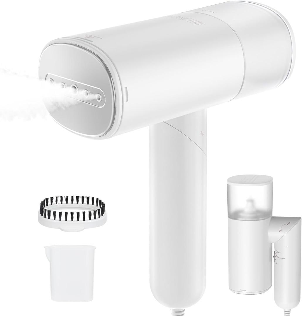 Handheld Steamer for Clothes, 1200W Foldable Travel Steamer, 20 Sec Preheat Garments Wrinkle Remover, 120V Portable Hand Iron with 150ml Water Tank, Clothes Steamer for Home TravelWhite