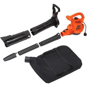 BLACK+DECKER Corded Leaf Blower Leaf Vacuum and Leaf Mulcher 3-in-1, Up to 230 MPH, 12 Amp Handheld Blower and Vacuum Combo (BV3600)