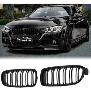 F30 Black Kidney Grille - Double Slats, Compatible with 2012-2018 BMW 3 Series F30 F31