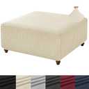 Beige Fabric Pouf Cover