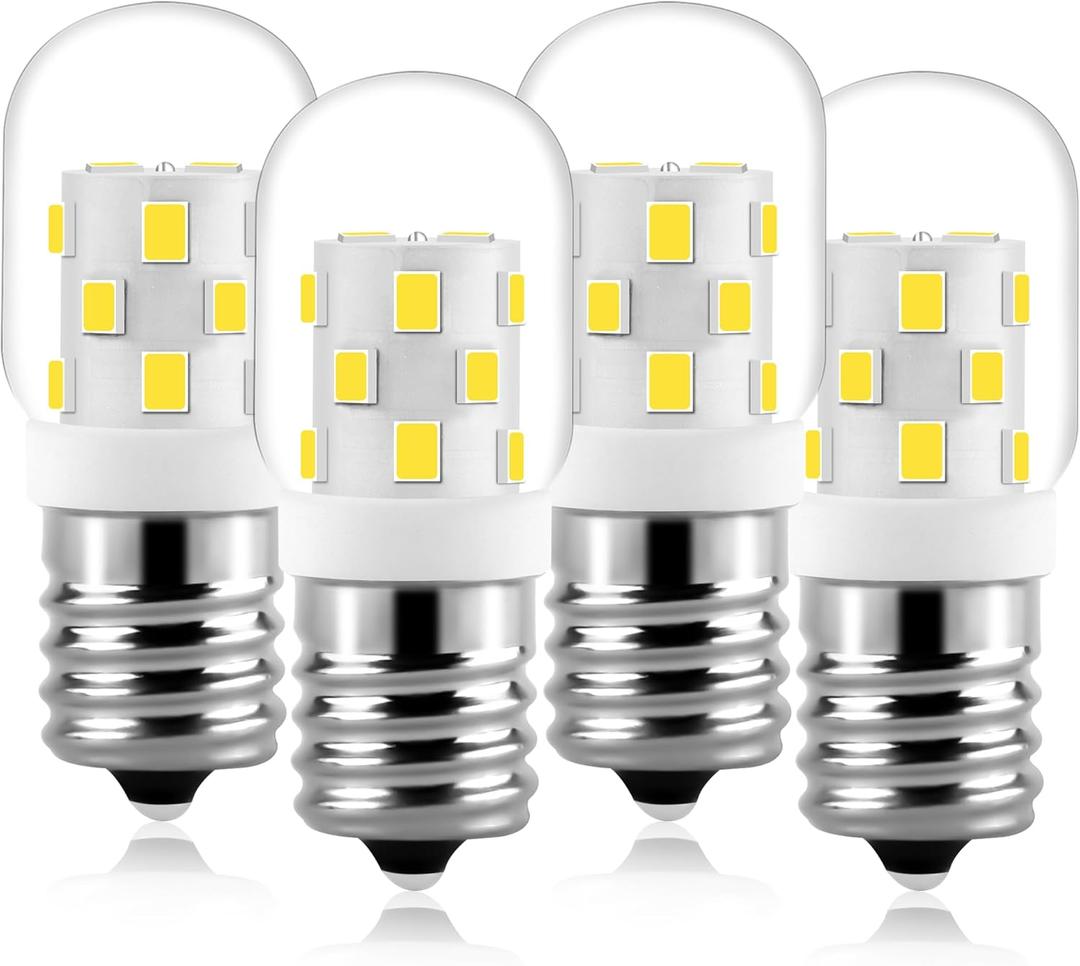 AMI PARTS 8206232A LED Appliance Bulb Incandescent Equivalent,E17 Light Bulb for Microwave Under Hood Refrigerators Oven (4 Packs Cool White)