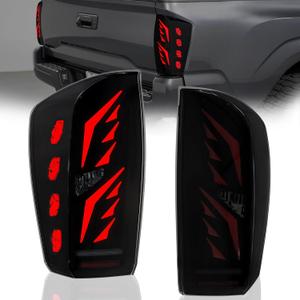 Tacoma LED Tail Light Assembly,Starting Animated Rear Lamp Assembly for 2016 2017 2018 2019 2020 2021 2022 2023 Toyota Tacoma, with Dynamic Turn Signal,Brake Light,Reverse Light (Blaze Beam Series-Smoked)