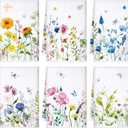 Geyoga 6 Pcs Summer Floral Kitchen Towels Flamingo Dish Hand Towels Sunflower Daisy Flower Wildflower Tea Cloths for Kitchen Bathroom Decor,16 x 24 Inch(Assorted Color,Colorful Flower)