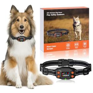 LINCAE GPS Wireless Dog Fence, 3 Warning Modes, Radius 25-999 Yards, IPX7 Waterproof Collar, Electric Fence for Dogs, Pet Containment System, Outdoor Use, for Dogs Over 15 Lbs