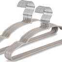 TOPIA HANGER Metal Hangers 20 Pack, Non Slip Clothes Hangers Space Saving, Heavy Duty Rubber Coated Wire Hanger for Coat, Shirt, Dress, Pants-Grey, CT12G (Adult)