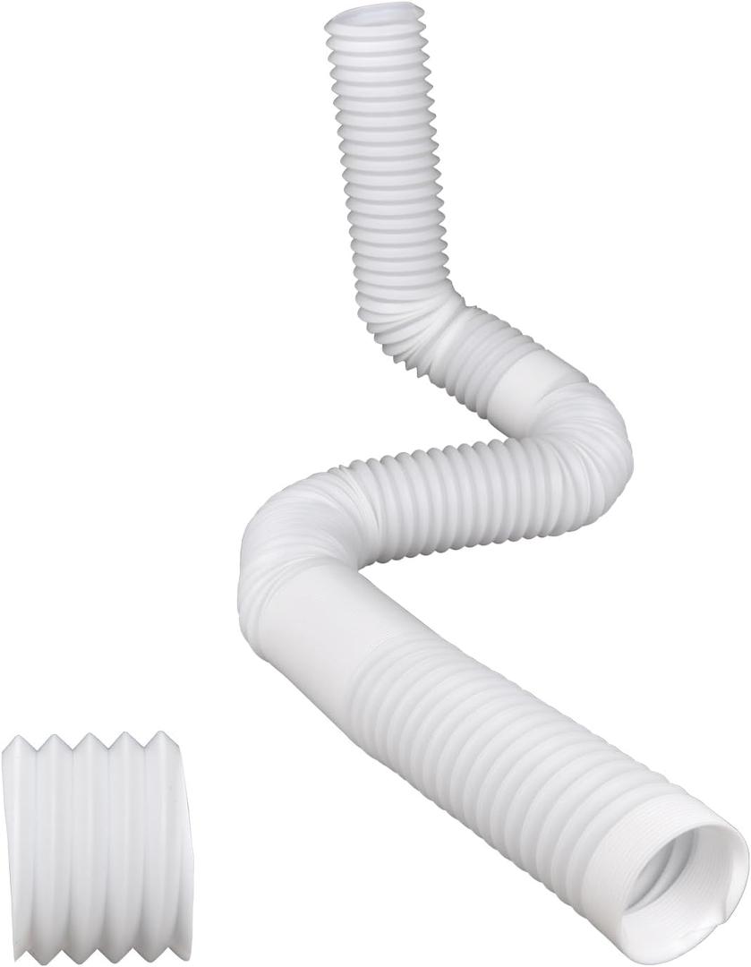 Extra Extension Flexible Pipe for Prestantious 3.1 Pipe, 2.6 inches ID, 3.1 inches OD, Stretched Length 6.6ft, White