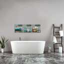 DuoBaorom Bathroom Wall Art Teal Bathtub Relax Signs Washroom Decor 12x12inchx3pcs