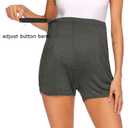 LOKTENPIE Women's Maternity Shorts Over Belly Workout Running Casual Summer Pregnancy Shorts(Dusty Gray, Large)
