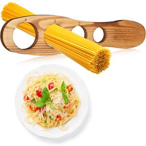 GlikCeil Wood Spaghetti Pasta Measurer Tool with 4 Serving Pasta Measuring Portion Control Gadgets Kitchen Accessories 4 Holes Quick Spaghetti portion Tool for Kitchen Cooking