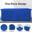 BDDC Table Skirts for Rectangle Tables 6ft - One-Piece Royal Blue Tablecloths and Skirt, Wrinkle Resistant Ruffles Elastic Cover for Banquets, Weddings, Events, Parties, 72" x 30"