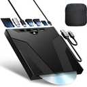 Wbacon 8 in 1 External CD/DVD Drive for Laptop, Slot-Loading CD Reader for Laptop, CDs Drive External USB DVD Drive Externals CD Burner Compatible with PC Windows Linux MacOS (+Carrying Case)
