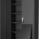 Greenvelly Metal Cabinet with Lock, 72" Metal Storage Cabinet with 2 Doors and Adjustable 4 Shelves, Locking Cabinet for Home Office, Garage(32" W x 16" D), Black