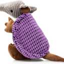 Hollypet Plush Dog Squeaky Toy Stuffed Armadillo Animal Pet Puppy Chew Toys with Clean Teeth for Small Medium Large All Breed Sizes Dogs, Purple, 10 in