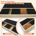 Dog Nail Scratch Pad with Treat Box, Solid Wood Nail Filing Board that Trims Nails Naturally Without Clippers for Dogs that Hate Nail Cutting, Indoor and Outdoor Training Tool (Black)