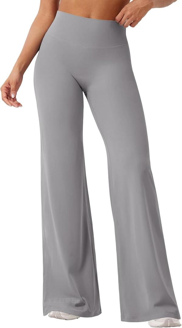 YEOREO Workout Leggings Womens No Front Seam Straight Leggings 29"/ 31.5"/ 33"/ 35" High Waist Buttery Eddiy Gym Yoga Pants (Small, Gray)