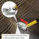 Long Handle Carpet Cutter Tool, Heavy Duty Stand Up Roller Carpet Cutteing, 43"-77"