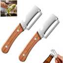 2 Pack Multi Functional Premium Vegetable Peeler,With Wooden Handle and Bottle Opener,2 in 1 Multi Functional Vegetable PeelerStainless Steel Blade for Fruit Apple Carrot