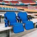 LET'S CAMP Folding Stadium Seat Bleacher Chair with Cup Holder, Mesh Bag and Hide Hooks, Portable Stadium Chair with Back and Cushion