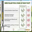 Weed Puller, Stand up Weed Puller Tool with 52" Metal Long Handle, 4 Stainless Steel Claws Design, Easily Remove Weeds Without Bending, Pulling, or Kneeling.