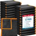 Simpli-Magic Heavy Duty Padded Moving Blankets 72" x 40"  12 Pack  Packing Blankets, Furniture Covers for Moving (Black/Orange)