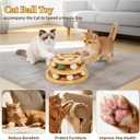 Cat Ball Track Toy with Puzzle Top, Interactive Cat Toys for Indoor Cats with Spinning Balls, Wooden Cat Ball Tower Toy for Kitten Kitty Exercise Mental Physical