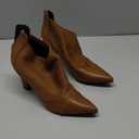 Coutgo Womens Ankle Booties Dress Boots Pointed Toe Stiletto High Heel Splicing Booties Shoes with Back Zipper (8, Brown)