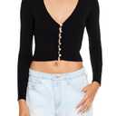 Forever 21 Women's Cropped Cardigan Sweater Black X-Small