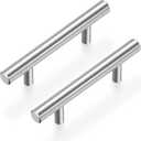 Estmoon 30 Pack Brushed Nickel Cabinet Handles 3 Inch Hole Center Drawer Pulls Stainless Steel Cabinet Pulls Silver Kitchen Handles Cabinet Hardware for Drawers, Cupboards - 5" Length, 3" Hole Center