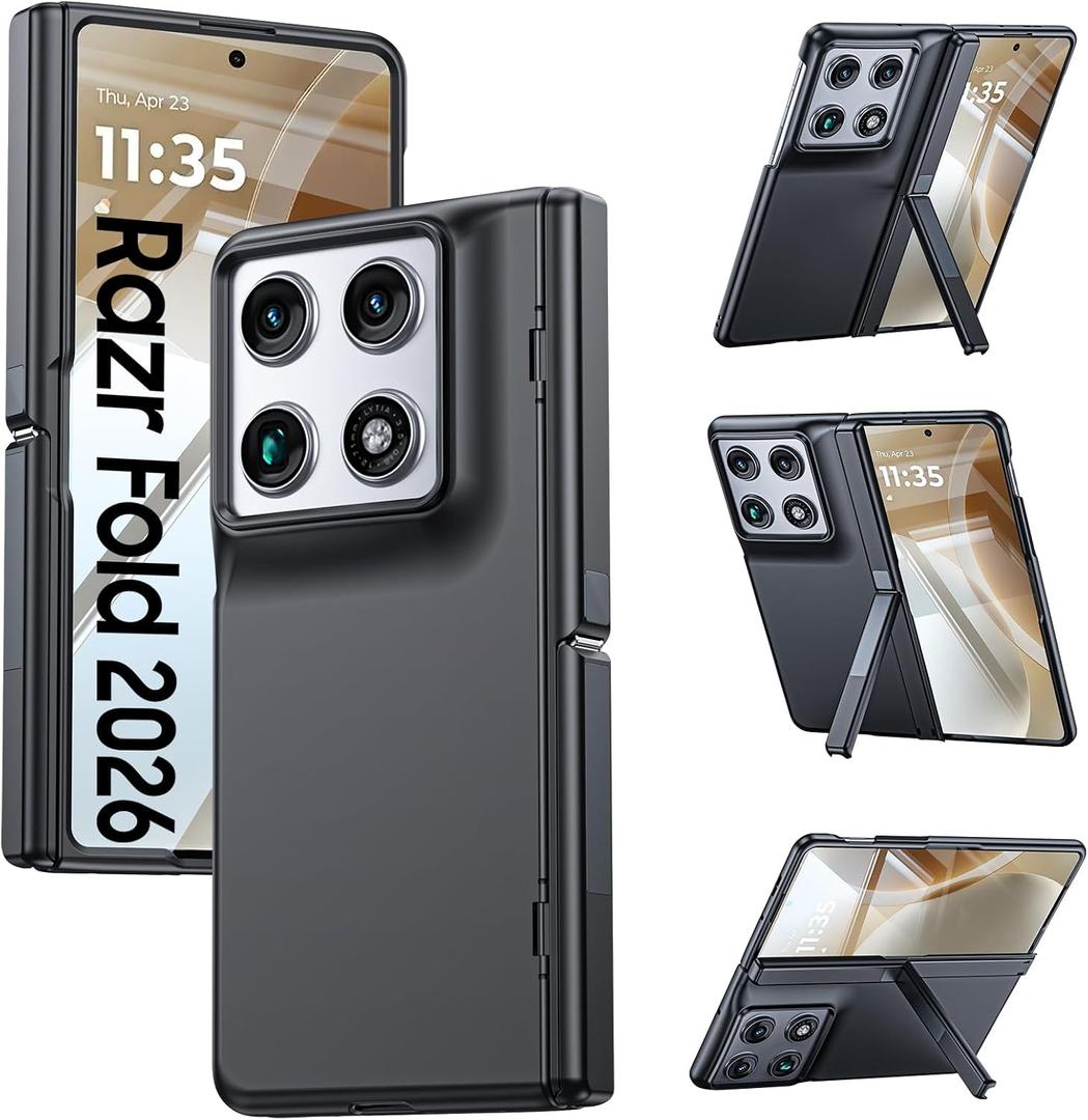 GooseBox for Motorola Razr Fold Case 2026 Phone Case Built-in Screen Protector & Hinge Protection & Hidden Kickstand Razr Fold Case with Full Body Shockproof Protective Phone Case for Moto Razr Fold