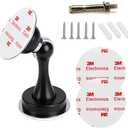 Sumnacon Magnetic Door Stopper, Heavy Duty Stainless Steel Door Stop Holder Come with 4 Pcs 3M Double-Sided Adhesive Tape & Hardware Screws,Install with Adhesive Tape Or Screws On Floor Wall (Black)