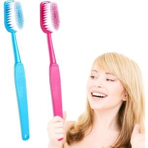 2 Pack 15.75x1.57 Inches Giant Toothbrush Props, Oversized Gag Novelty Bath Brushes, Huge Comedy Item for Costume Accessory, Photo Shoots, Party Favors, Pet Grooming, Red and Blue