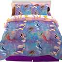 Disney Princess Ariel The Little Mermaid Live Action Movie Kids Bedding Super Soft & Cozy Reverisble Microfiber Comforter and Sheet Set with Sham, Queen, (100% Officially Licensed Product) by Franco
