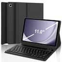 Keyboard Case for Samsung Galaxy Tab A9+ Tablet 11”, Dechatable Keyboard Bluetooth, Smart Cover Galaxy A9 Plus Tablet Case with Keyboard, Leather Folio Case for Tab A9 Plus with Pencil Holder, Black