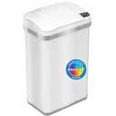 iTouchless 4 Gallon Fragrance Trash Cans with AbsorbX Odor Filter, 04 Gal Sensor Pearl White